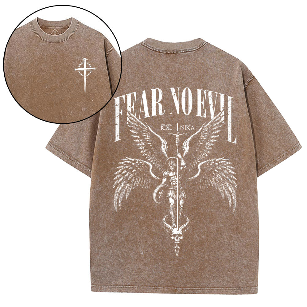 Fear No Evil Christian Washed T-Shirt