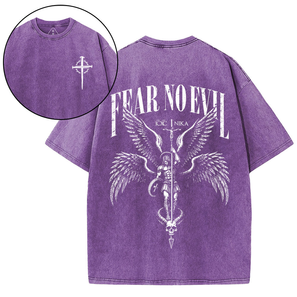 Fear No Evil Christian Washed T-Shirt