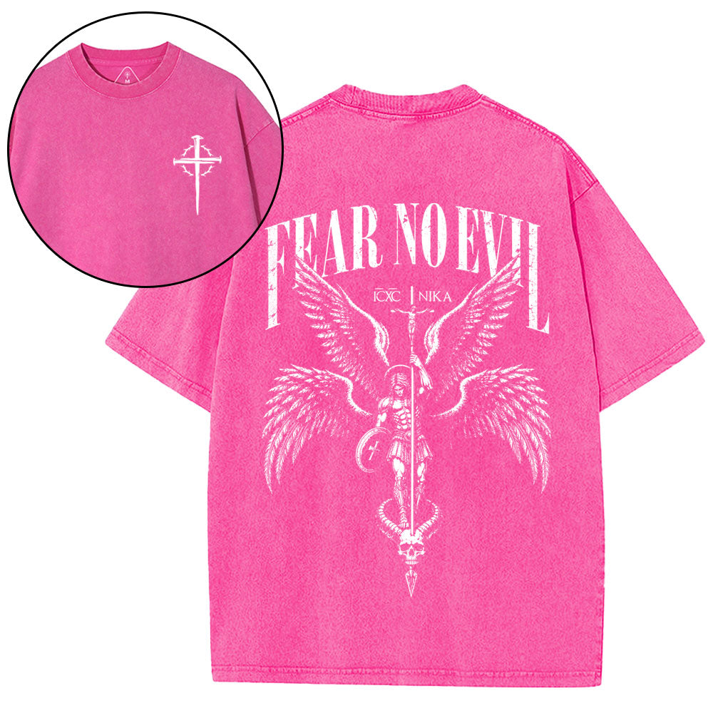 Fear No Evil Christian Washed T-Shirt
