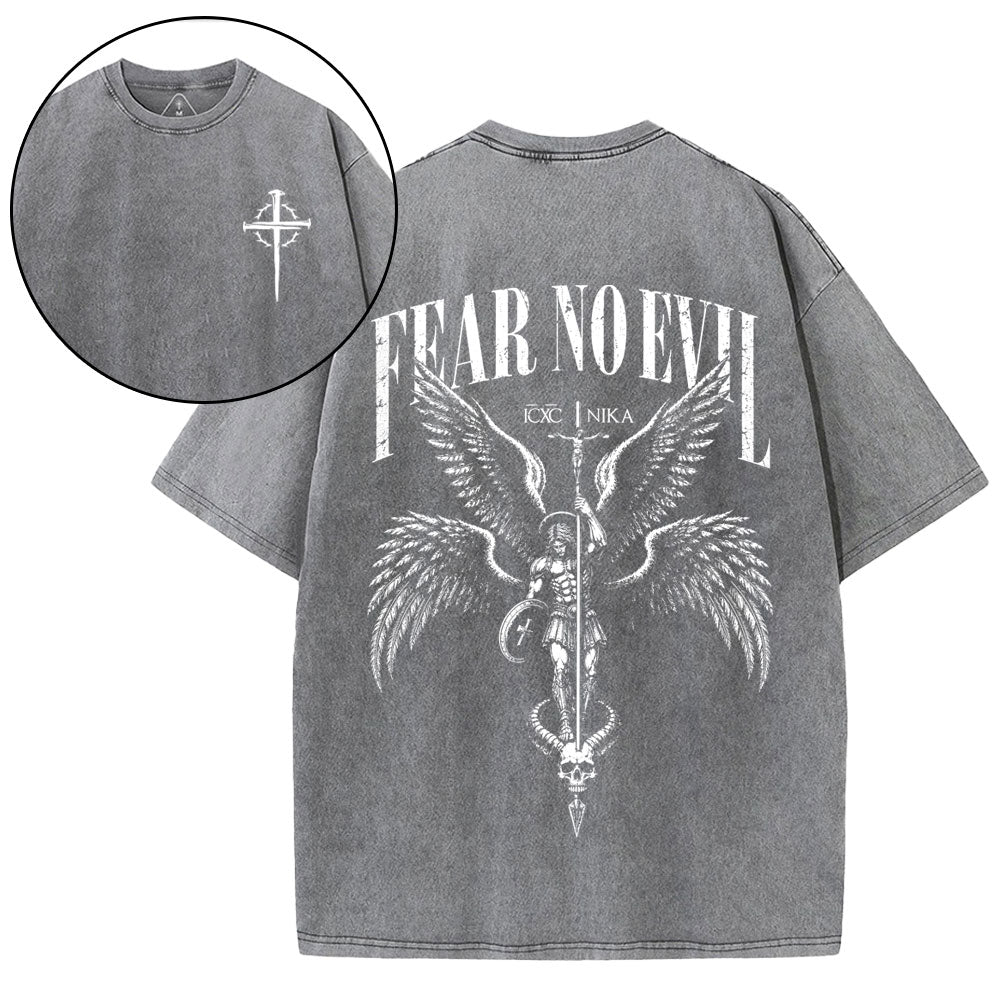 Fear No Evil Christian Washed T-Shirt