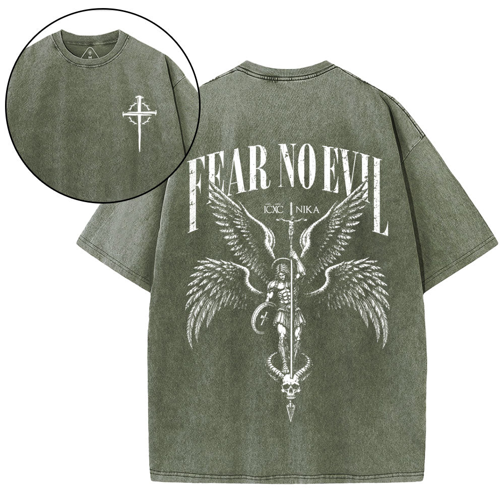 Fear No Evil Christian Washed T-Shirt