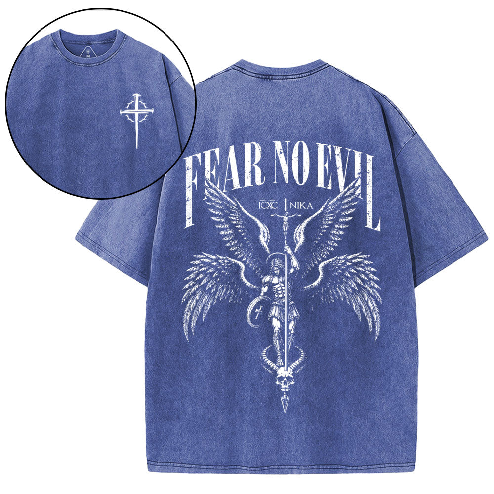 Fear No Evil Christian Washed T-Shirt