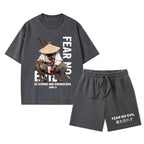 Fear No Evil Christian Washed T-Shirt & Shorts