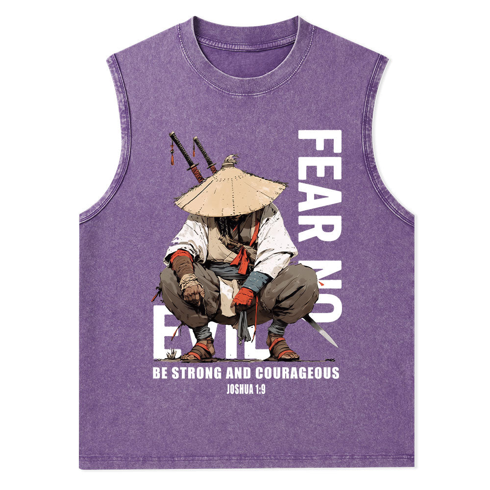 Fear No Evil Christian Washed Tank Top
