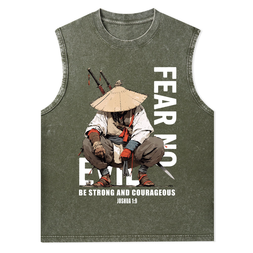 Fear No Evil Christian Washed Tank Top