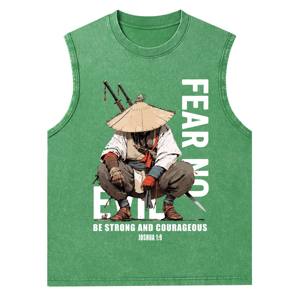 Fear No Evil Christian Washed Tank Top