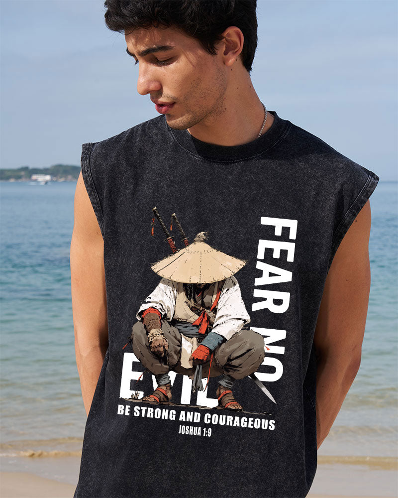Fear No Evil Christian Washed Tank Top