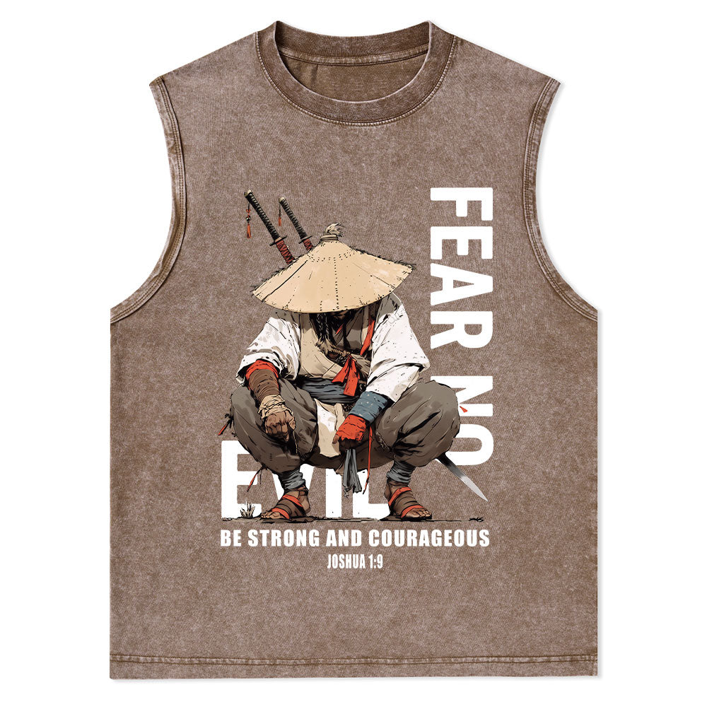 Fear No Evil Christian Washed Tank Top