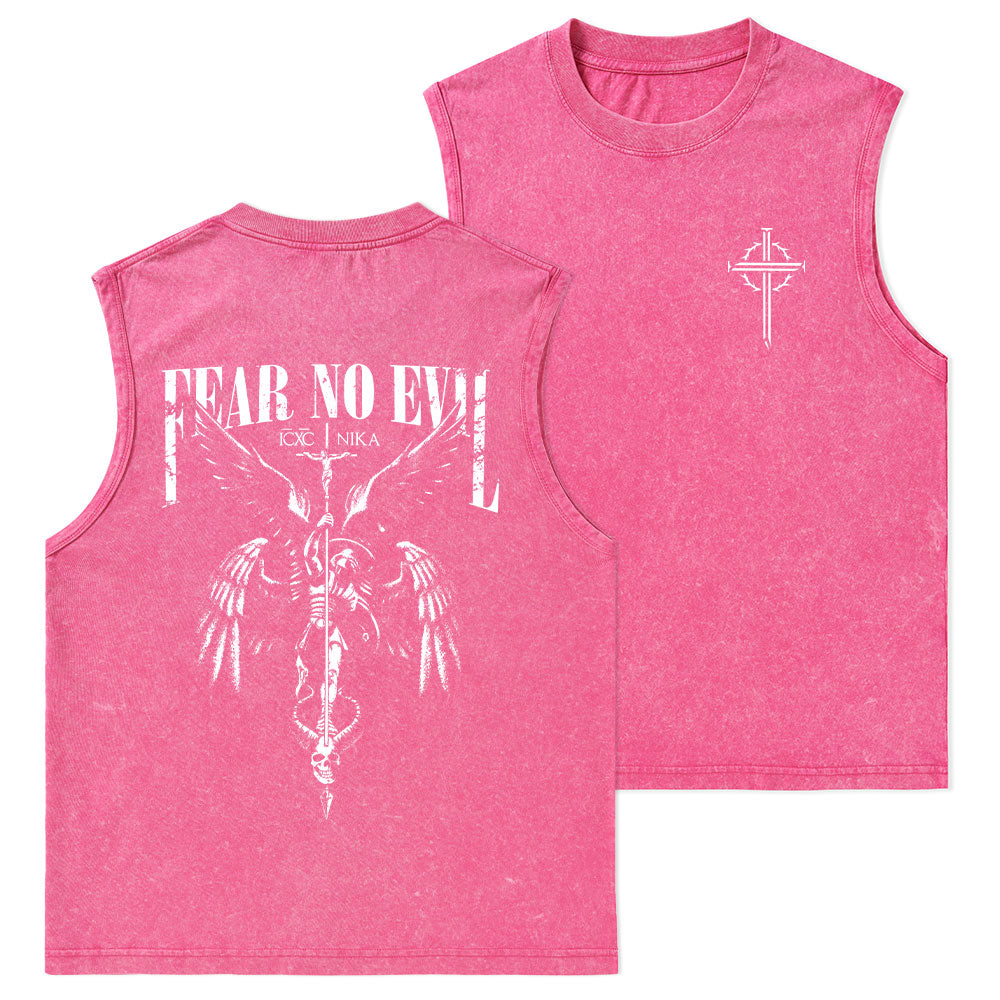 Fear No Evil Christian Washed Tank Top