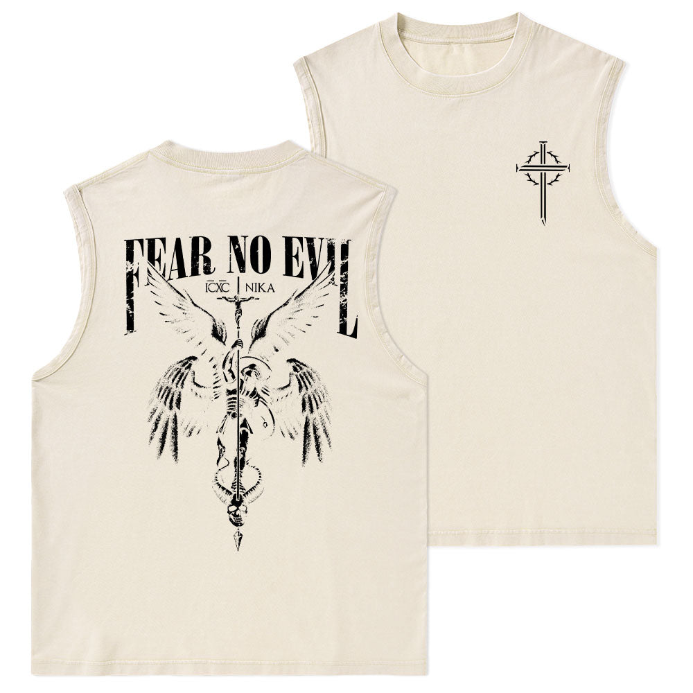 Fear No Evil Christian Washed Tank Top