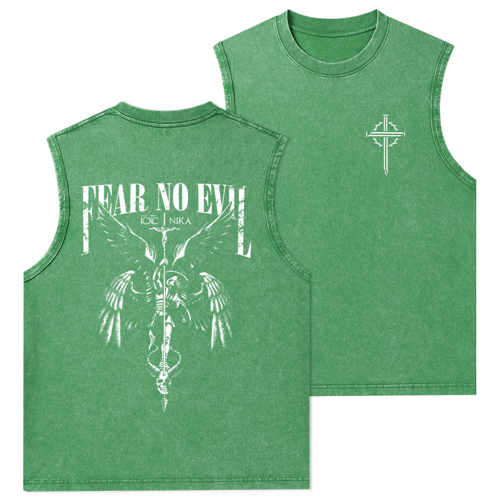 Fear No Evil Christian Washed Tank Top