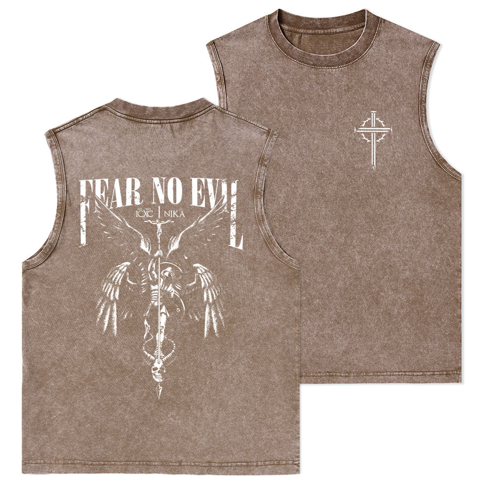 Fear No Evil Christian Washed Tank Top