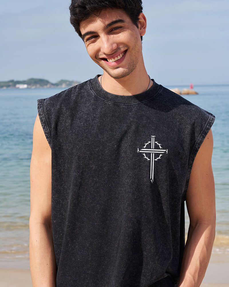 Fear No Evil Christian Washed Tank Top