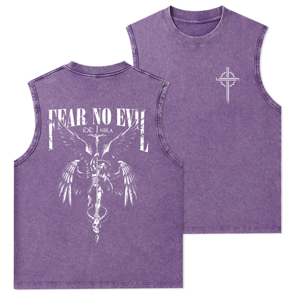 Fear No Evil Christian Washed Tank Top
