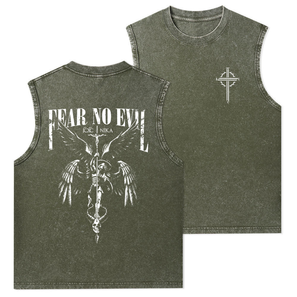 Fear No Evil Christian Washed Tank Top