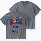 Fear No Evil Christian Washed V-Neck T-Shirt