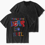 Fear No Evil Christian Washed V-Neck T-Shirt