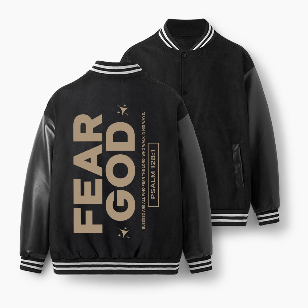 Fear God Christian Color Block Baseball Jacket