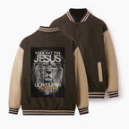 Fear Not For Jesus Christian Color Block Baseball Jacket