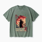 Fear Not The Battle Christian Washed V-Neck T-Shirt