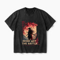 Fear Not The Battle Christian Washed V-Neck T-Shirt