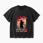Fear Not The Battle Christian Washed V-Neck T-Shirt