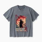 Fear Not The Battle Christian Washed V-Neck T-Shirt