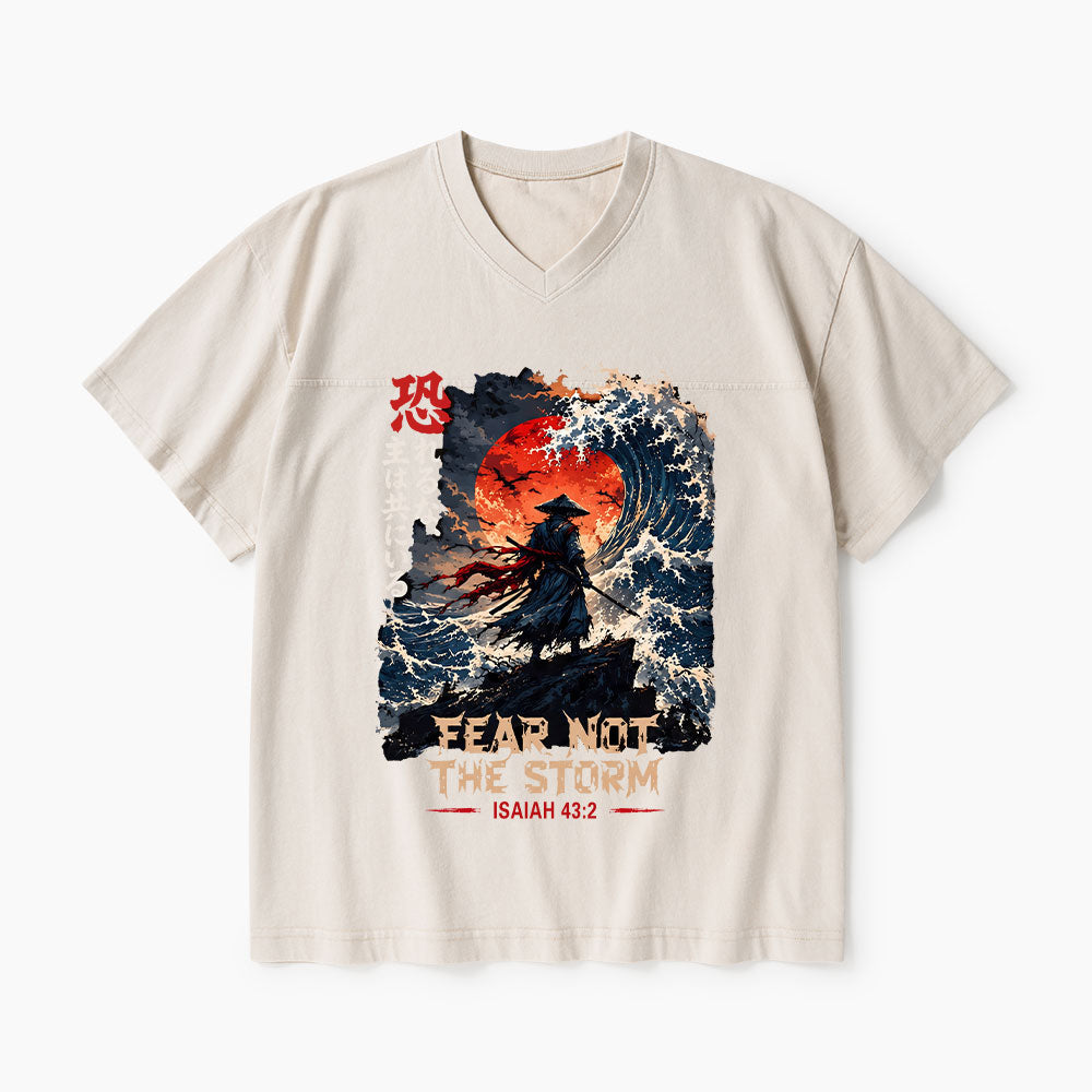 Fear Not The Storm Christian Washed V-Neck T-Shirt