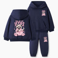 Feral But Love Jesus Christian Kid Fleece Hoodie Set