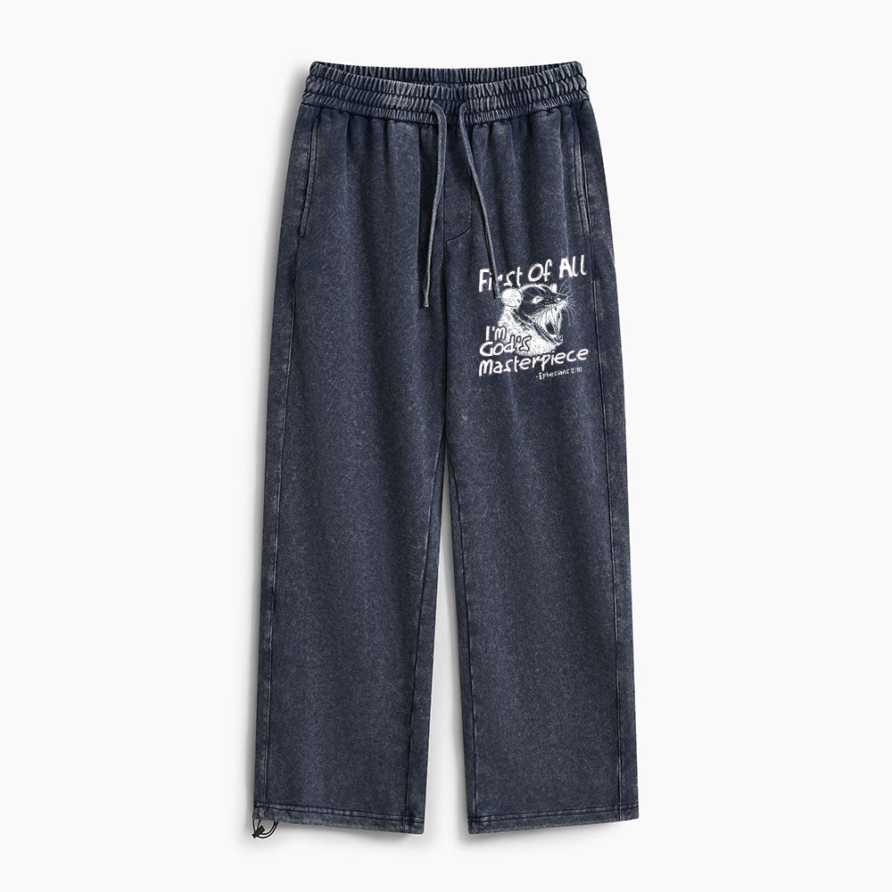 First Of All I'm God's Masterpiece Christian Washed Sweatpants