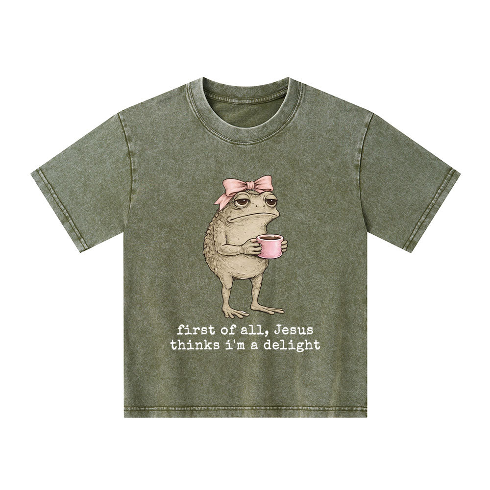 First Of All Jesus Thinks I'm A Delight Christian Washed T-Shirt