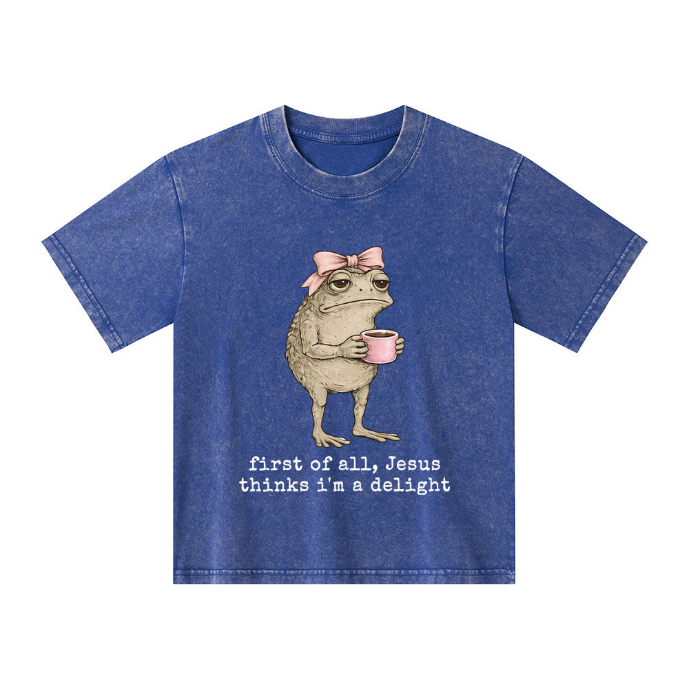 First Of All Jesus Thinks I'm A Delight Christian Washed T-Shirt