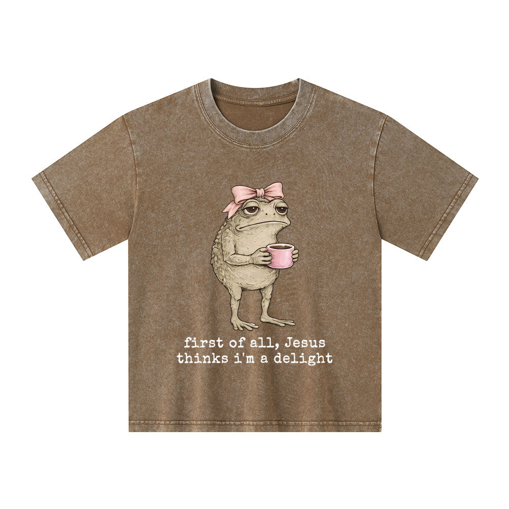 First Of All Jesus Thinks I'm A Delight Christian Washed T-Shirt