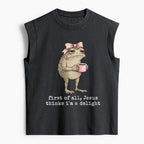 First Of All Jesus Thinks I'm A Delight Christian Women's Washed Tank Top