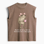 First Of All Jesus Thinks I'm A Delight Christian Women's Washed Tank Top
