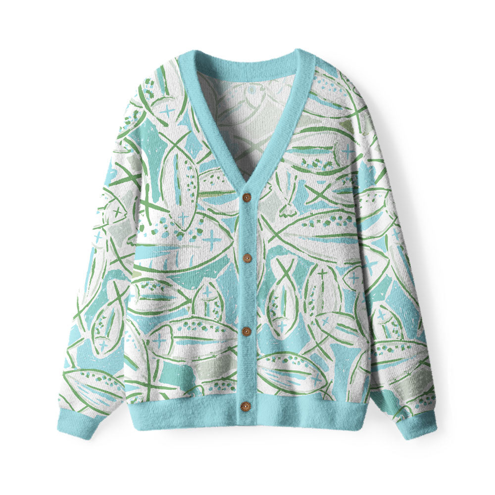 Fishers Of Man Furry Christian Lightweight Cardigan