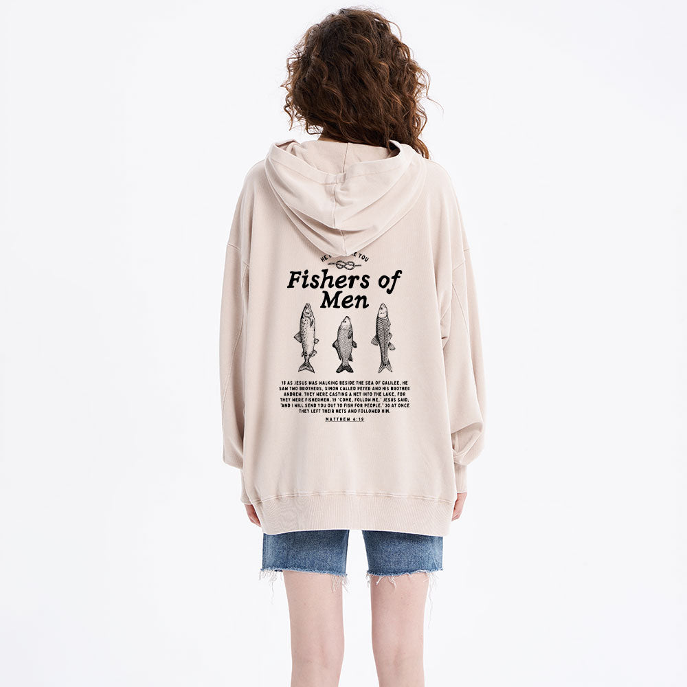 Fishers Of Men Christian Washed Hoodie