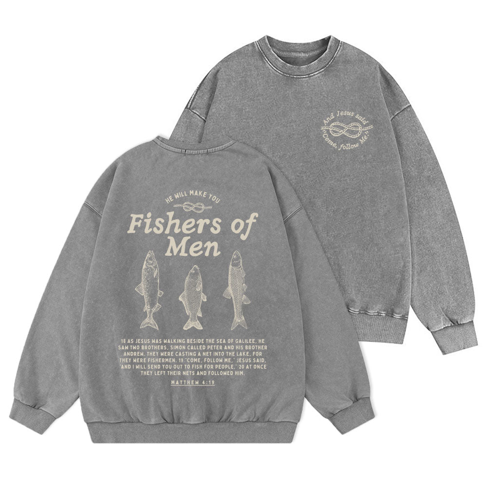 Fishers Of Men Christian Washed Sweatshirt