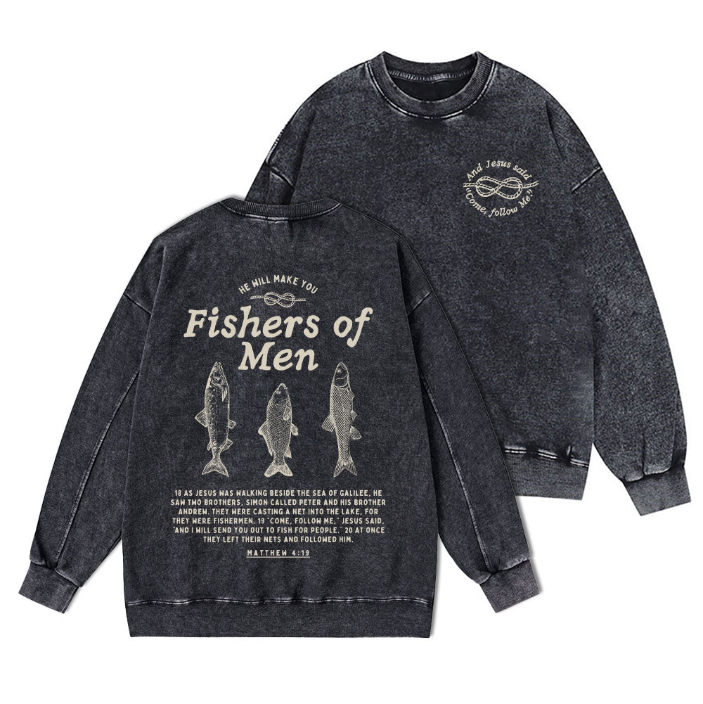 Fishers Of Men Christian Washed Sweatshirt