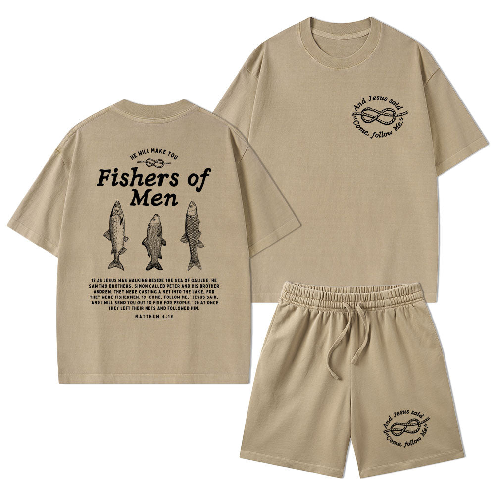 Fishers Of Men Christian Washed T-Shirt & Shorts