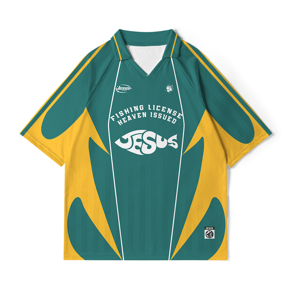 Fishing License Heaven Issued Christian Collar Jersey