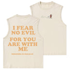 Follow Jesus Fear No Evil Christian Washed Tank Top