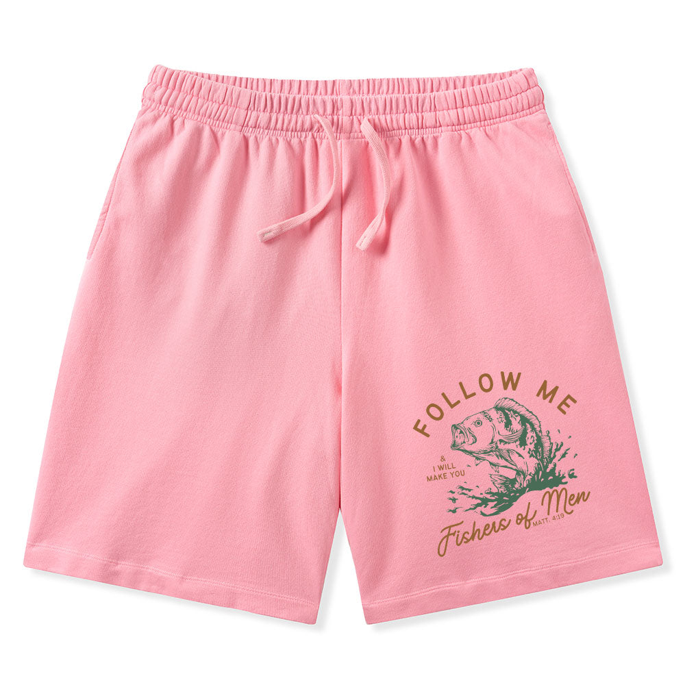 Follow Me I Will Make You Fishers Of Men Christian Washed Shorts