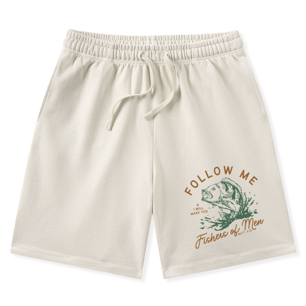 Follow Me I Will Make You Fishers Of Men Christian Washed Shorts