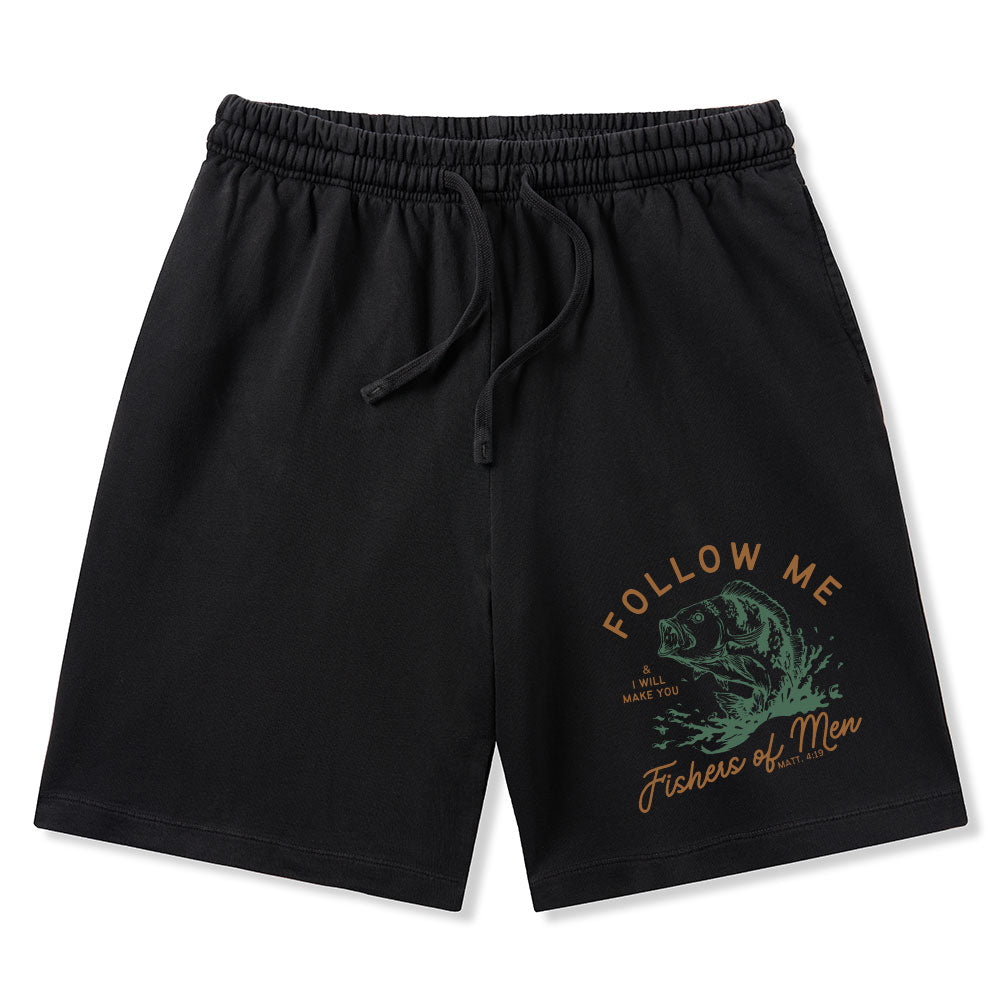 Follow Me I Will Make You Fishers Of Men Christian Washed Shorts