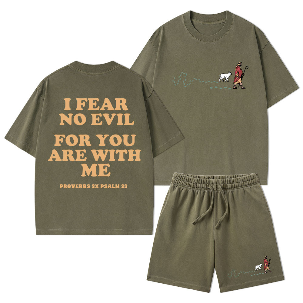Follow The Jessus Christian Washed T-Shirt & Shorts