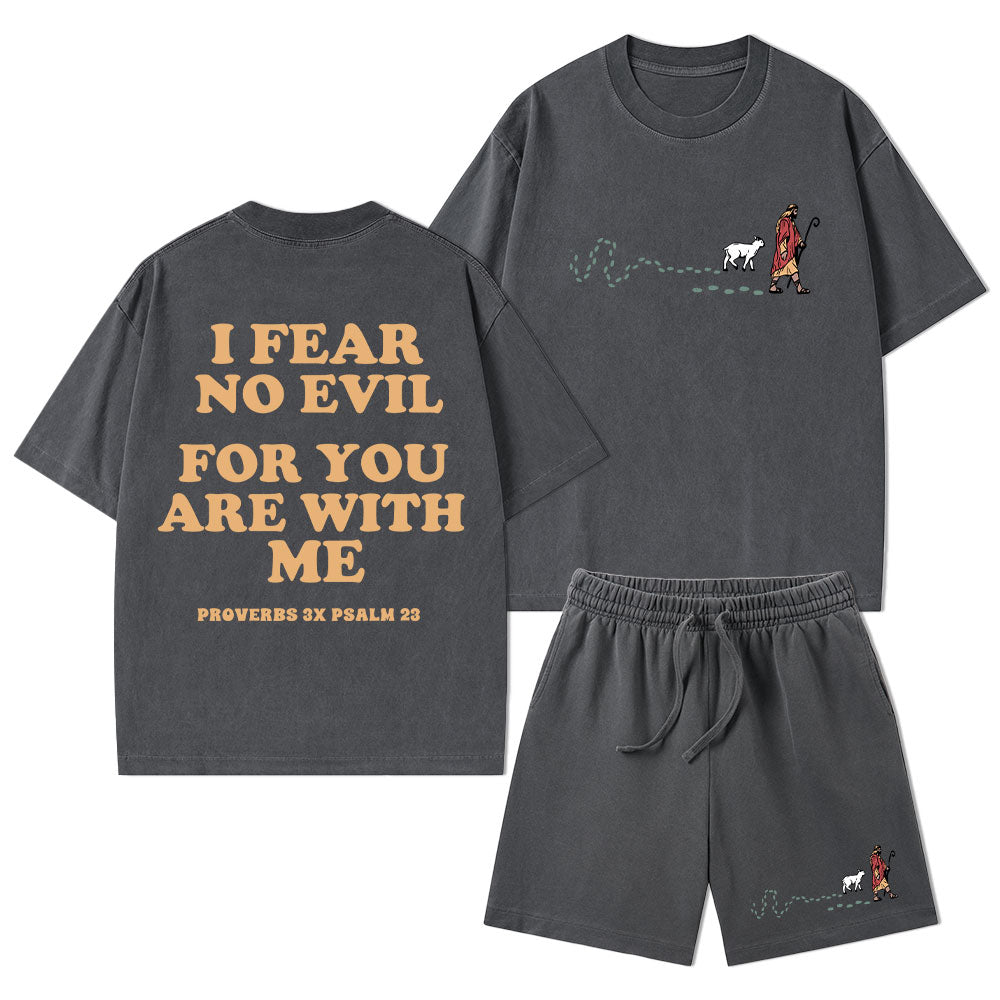 Follow The Jessus Christian Washed T-Shirt & Shorts