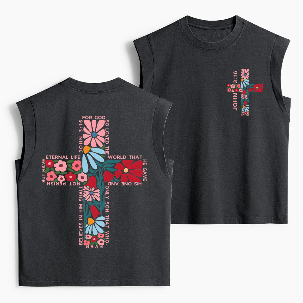 For God So Loved Christian Women's Washed Tank Top