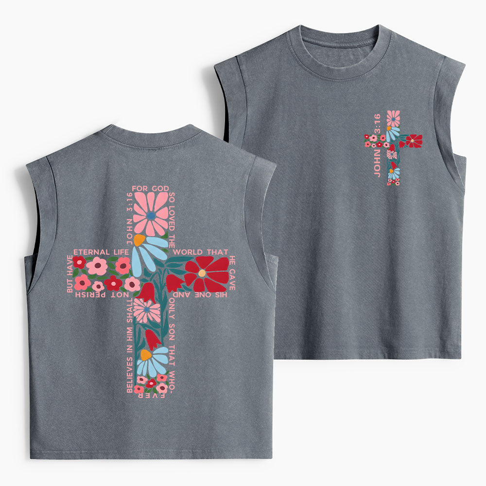 For God So Loved Christian Women's Washed Tank Top