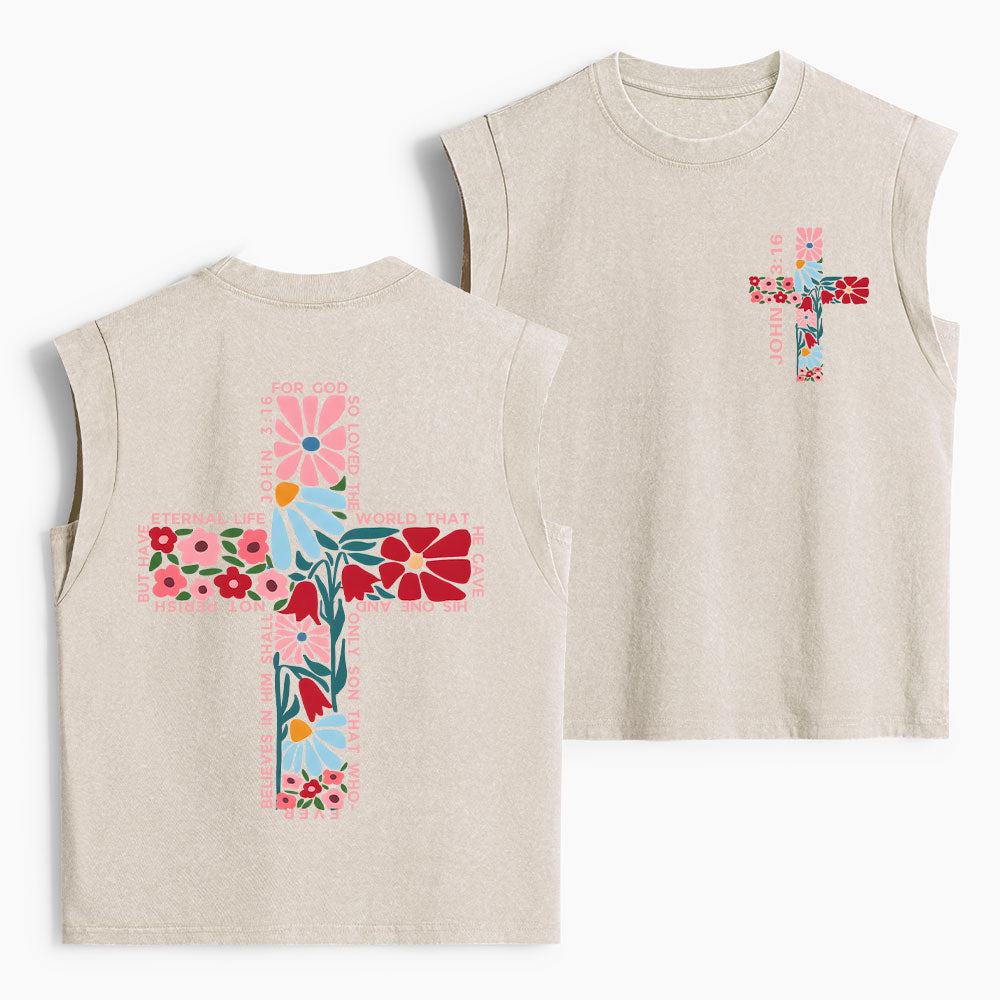 For God So Loved Christian Women's Washed Tank Top